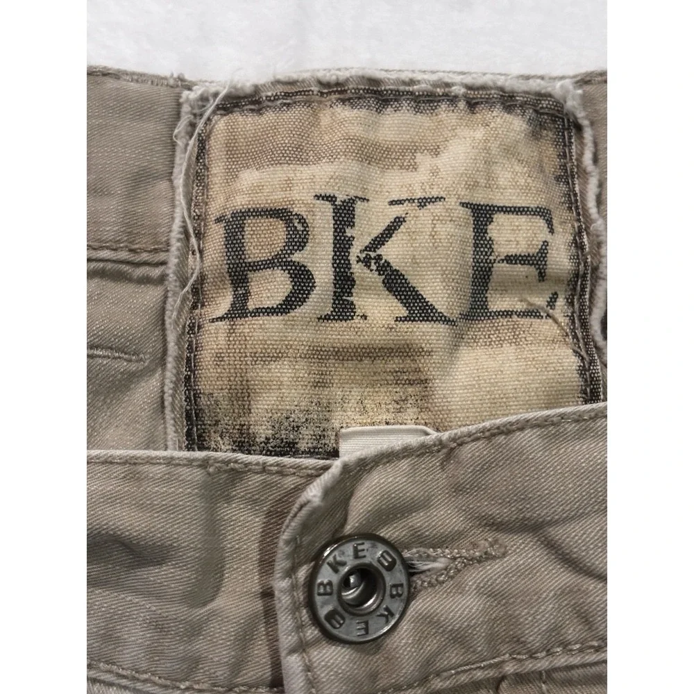 BKE Buckle Mens Pants 38X Khaki Chino Flat Front Uniform Solid Raw Hem‎